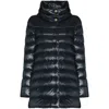 Herno High-collar Navy Quilted Nylon Coat