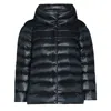 Herno Sleek Black Puffer Jacket With High Collar In Black