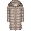 Herno Quilted Down Long Jacket In Neutrals