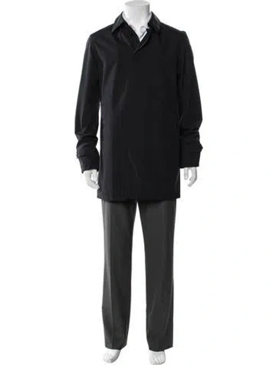 Pre-owned Herno Overcoat In Black