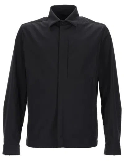 Herno Overshirt In Misto Lana In Black