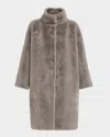 Herno Oversized Alternative Fur Coat In Gold