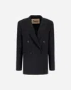 Herno Oversized Blazer In Fluid Wool In Black
