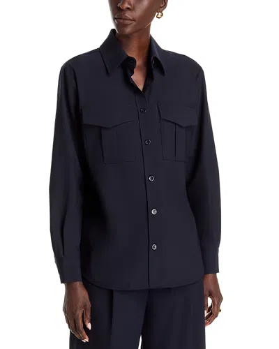Herno Oversized Button Front Shirt In Blue