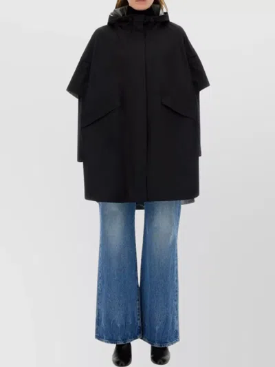 Herno Oversized Hooded Cape Layered Sleeves