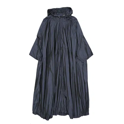 Herno Oversized Hooded Coat In Blue