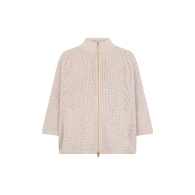 Herno Oversized Knitted Cardigan In Neutral