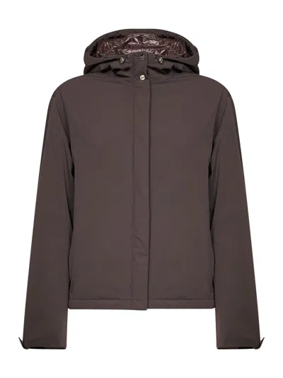 Herno Packable Nylon Travel Down Jacket In Brown
