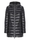 Herno Black A Shape Fixed Hood Double-slider Zip Polyamide Down Jacket