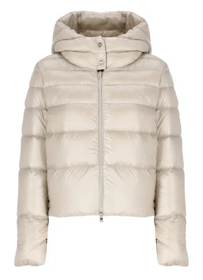 Herno Padded And Quilted Down Jacket In Neutral