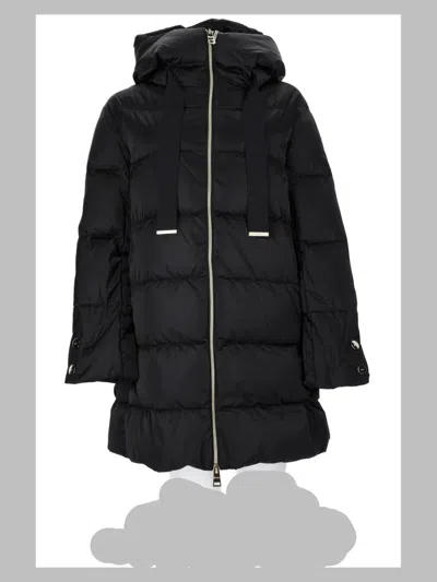 Herno Padded A-shape Down Coat In Black