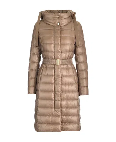 Herno Padded Belted Raincoat In Neutral