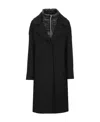 Herno Black Padded Single-breasted Coat In Mixed Of Tech Materials Woman In Black