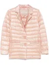 Herno Quilted Single-breasted Blazer With Shiny Finish In Rosa