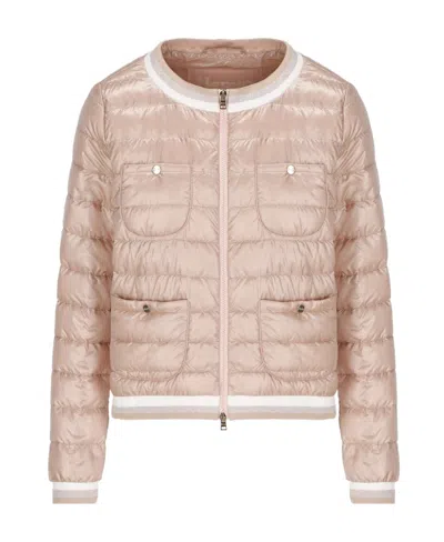 Herno Padded Bomber Jacket In Brown