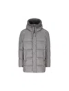 Herno Cashmere And Silk Padded Bomber Jacket In Gray