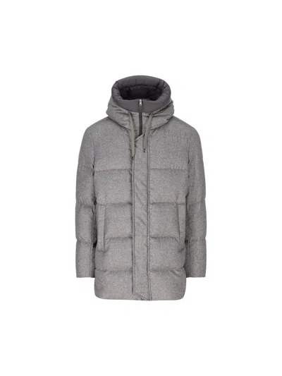 Herno Padded Bomber Jacket In Gray