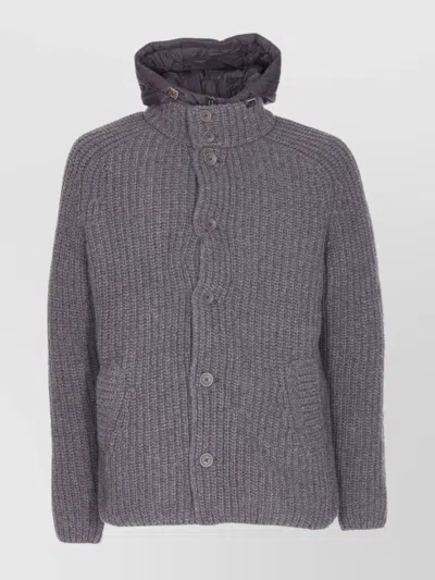 HERNO PADDED BOMBER JACKET WITH HOOD AND POCKETS