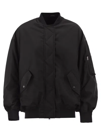 Herno Padded Bomber Jacket With Utility Details In Black