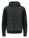 Herno Padded Bomber Jacket With Wool Sleeves Clothing In Black