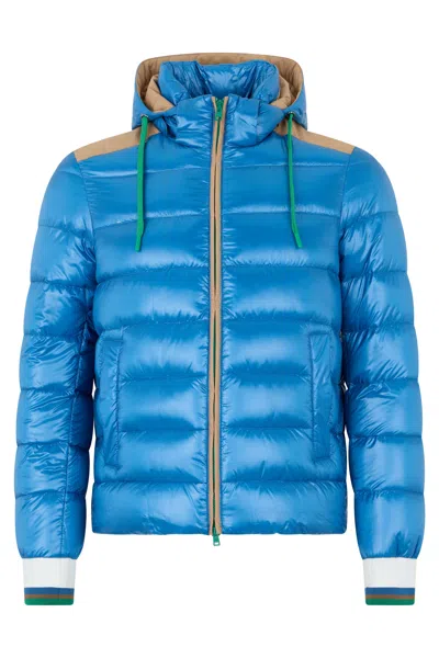 Herno Padded Bomber With Hood In Blue