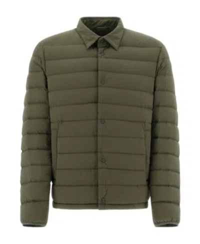 Herno Padded Button-up Jacket In Green