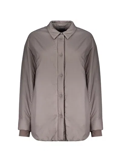 Herno Shirt-collar Padded Jacket In Silver