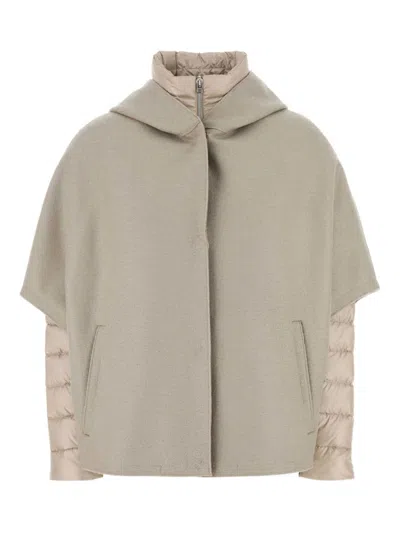 Herno Padded Cape In Green