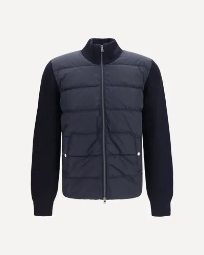 Herno Padded Cardigan In Blue