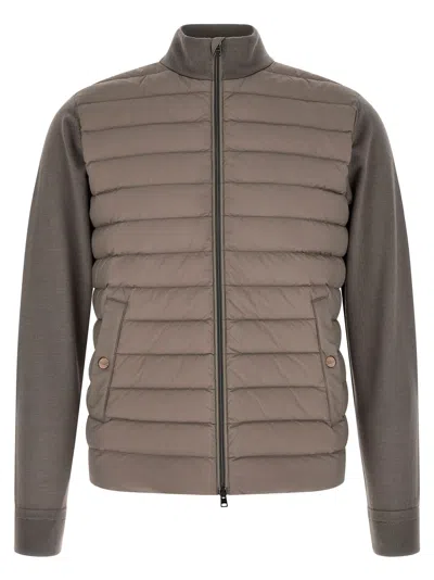 Herno Padded Cardigan In Brown