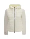 Herno Beige Polyester Biker Jacket In White