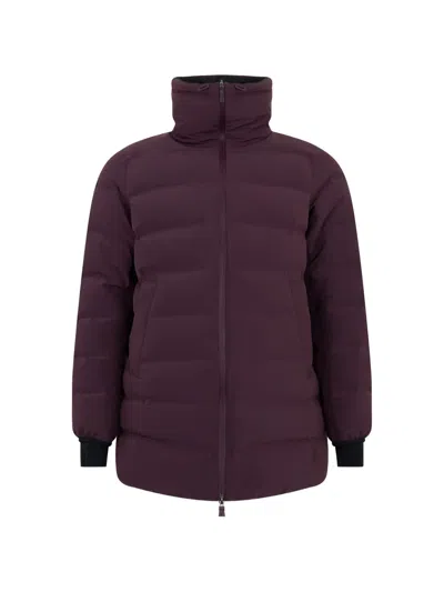 Herno Padded Channel-stitched Jacket In Purple
