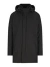 Herno Long Padded Coat With Knitted Collar Clothing In Black