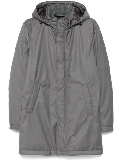 Herno Windproof Hooded Down Parka In Charcoal