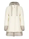 Herno High Neck Wool Padded Coat In White