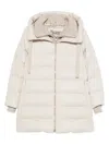 Herno Hooded Long Quilted Jacket And Pockets In White