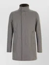 Herno Padded Coat With Front Pockets And High Collar In Gray