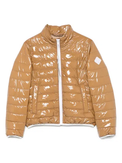 Herno Kids' Padded Coated Jacket In Brown