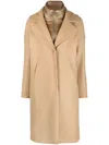 Herno Padded-collar Single-breasted Coat In Neutrals