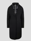 HERNO PADDED-COLLAR SINGLE-BREASTED LONG SLEEVED COAT