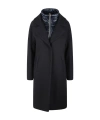 Herno Black Padded Single-breasted Coat In Mixed Of Tech Materials Woman In Black