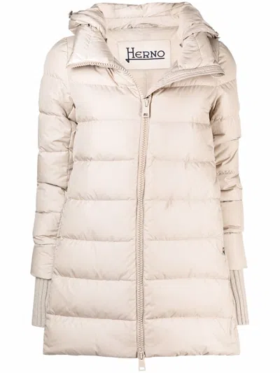 Herno Padded Down Down Jacket In Cream