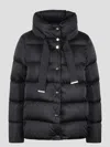 Herno Shiny Satin Down Jacket In Black