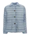 Herno Women Button-up Down Jacket In Blue