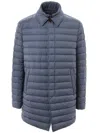 Herno Blue Polyester Jacket In Blu Avio