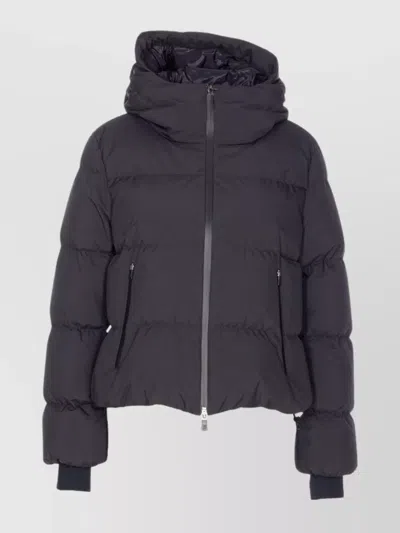 Herno Women Short 2 Layers Padded Down Jacket In Black