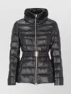 Herno Shniy Padded Down Jacket With Belt Coats Black In Black