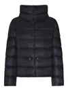 Herno Padded Down Jacket With A Wrap-around Collar In Blue