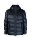 Herno Padded Down Jacket With Drawstring Hood In Blue