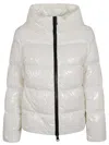 Herno Padded Down Jacket With High-gloss Finish And Oversized Collar In White